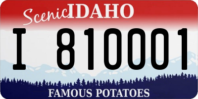 ID license plate I810001