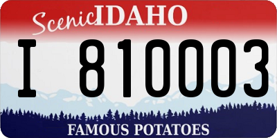 ID license plate I810003