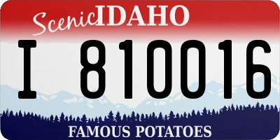 ID license plate I810016