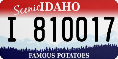 ID license plate I810017