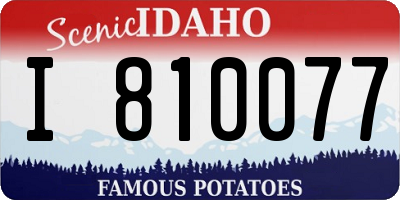 ID license plate I810077