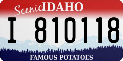 ID license plate I810118