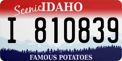 ID license plate I810839