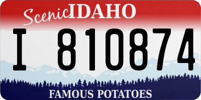 ID license plate I810874