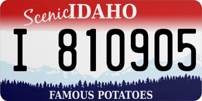 ID license plate I810905