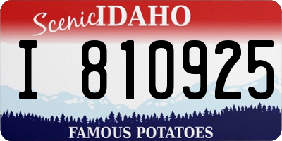 ID license plate I810925