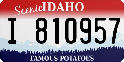 ID license plate I810957
