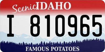 ID license plate I810965