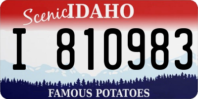 ID license plate I810983
