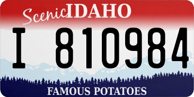 ID license plate I810984