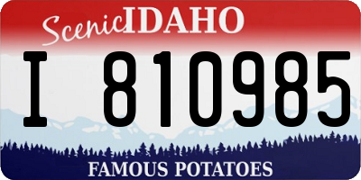 ID license plate I810985