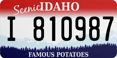 ID license plate I810987
