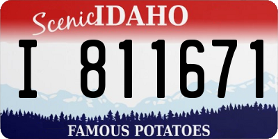 ID license plate I811671