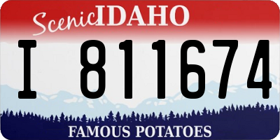 ID license plate I811674