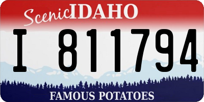 ID license plate I811794