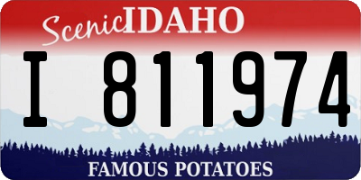 ID license plate I811974