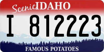 ID license plate I812223