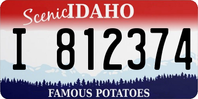 ID license plate I812374