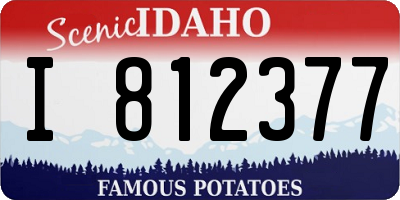 ID license plate I812377