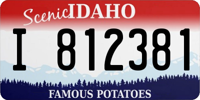 ID license plate I812381
