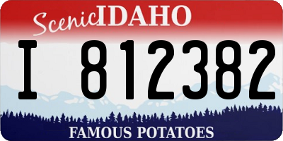 ID license plate I812382