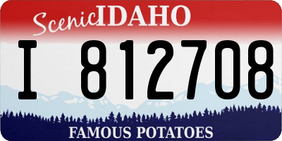 ID license plate I812708