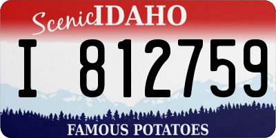 ID license plate I812759