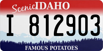 ID license plate I812903