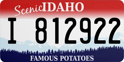ID license plate I812922
