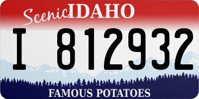 ID license plate I812932