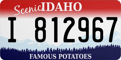ID license plate I812967