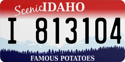 ID license plate I813104