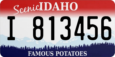 ID license plate I813456