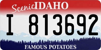ID license plate I813692