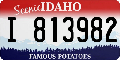 ID license plate I813982