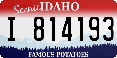 ID license plate I814193