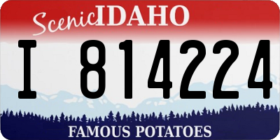 ID license plate I814224