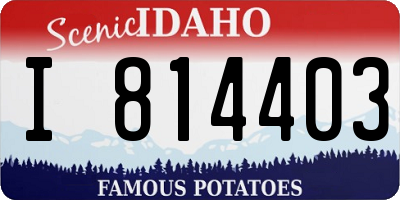 ID license plate I814403