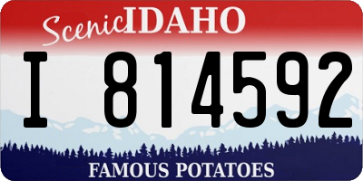 ID license plate I814592