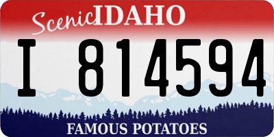 ID license plate I814594