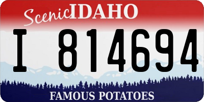 ID license plate I814694