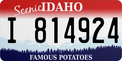 ID license plate I814924
