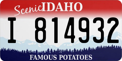 ID license plate I814932