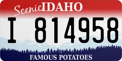 ID license plate I814958