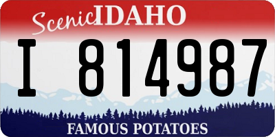ID license plate I814987