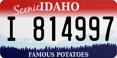 ID license plate I814997
