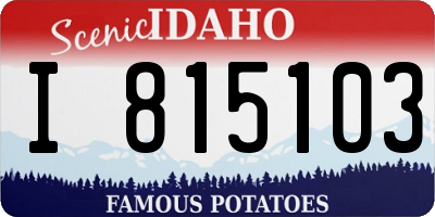 ID license plate I815103
