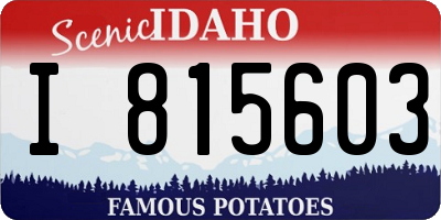 ID license plate I815603