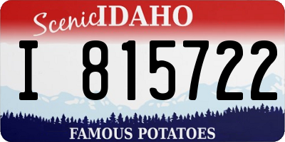 ID license plate I815722