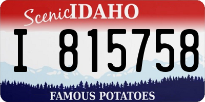 ID license plate I815758